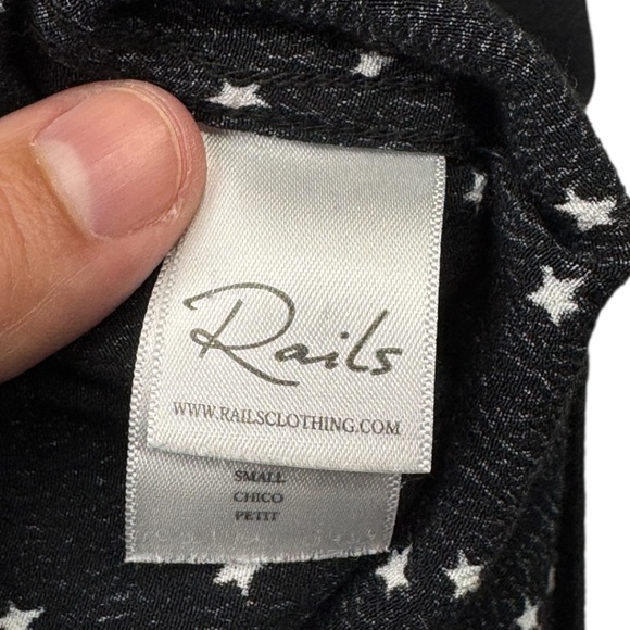 Rails Noemi Star Print Long Sleeve Black Galaxy Shirt Button Front - Picture 8 of 14